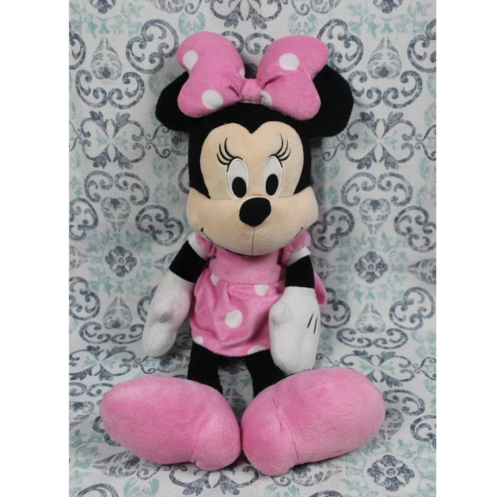 Disney Minnie Mouse Plush Pink Polka Dot Dress Stuffed Animal‎ 19 Inch Just Play